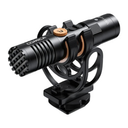 Comica VM10 Pro microfone direcional compacto com 3,5 mm e USB-C, preto