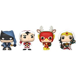Conjunto de 4 «Pocket Pop» da DC Comics com tema de árvore de Natal