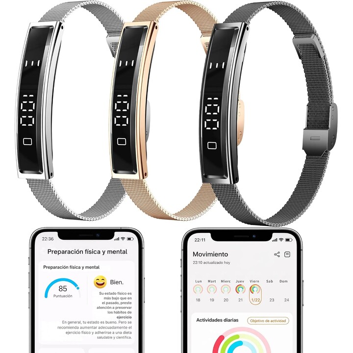 SMARTIA Vital Band BANDGOLD Smartband - BT · Health Monitoring · Android/iOS · Gold · Extra Strap