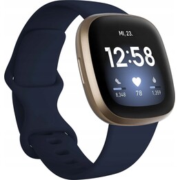 Fitbit Versa 3 Gold Aluminum and Midnight Blue Strap