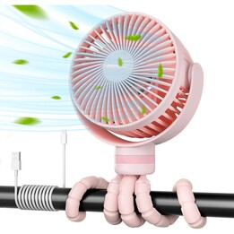 Momcozy PF01 Portable Stroller Fan | Stroller Fan | Portable, Pink