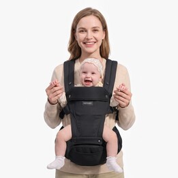 Momcozy Hip Seat Baby Carrier Black Medium | Hip Seat Baby Carrier | Ergonomic, Black, Size M