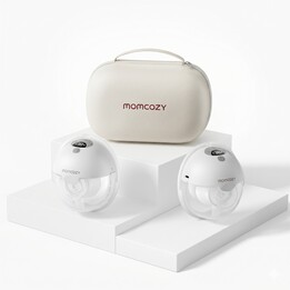 Momcozy M5 Smart Wearable Milchpumpe – Cup Milchpumpe | App-gesteuert, kabellos, Doppelmilchpumpe, Grau