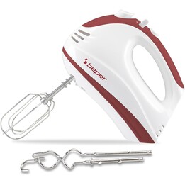 Batidora eléctrica BEPER P102SBA101 de 300 W, con 2 varillas, 2 sentidos de giro, 5 velocidades y función turbo, mango ergonómic