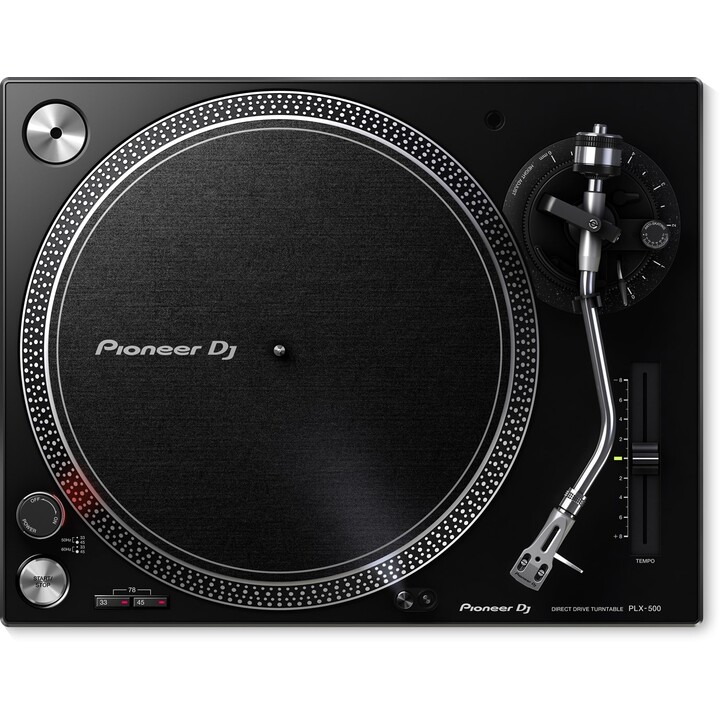 Giradischi per DJ a trazione diretta Pioneer PLX-500, nero.