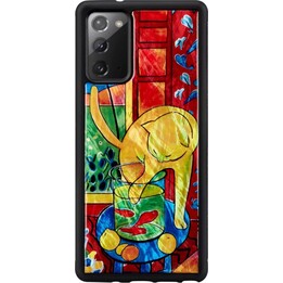 Funda iKins para Samsung Galaxy Note 20 con diseño de gato y pez rojo.