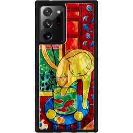 Funda iKins para Samsung Galaxy Note 20 Ultra con diseño de gato y pez rojo.