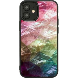 Custodia iKins per Apple iPhone 12 mini con motivo floreale acquatico, colore nero