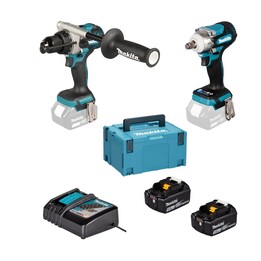 KIT COMBINADO MAKITA 18V DLX2590TJ (DHP492, DTW300) 2x5.0Ah