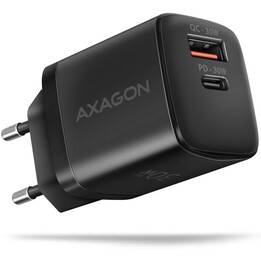 CHARGEUR PORTABLE MURAL USB 30W/2PORTS NOIR ACU-PQ30 AXAGON