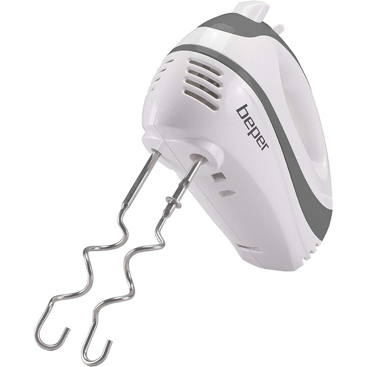 Batteur à main BEPER P102SBA100, fouet pour battre les œufs, pétrir et mélanger les crèmes et les pâtisseries, 2 fouets et 2 cro