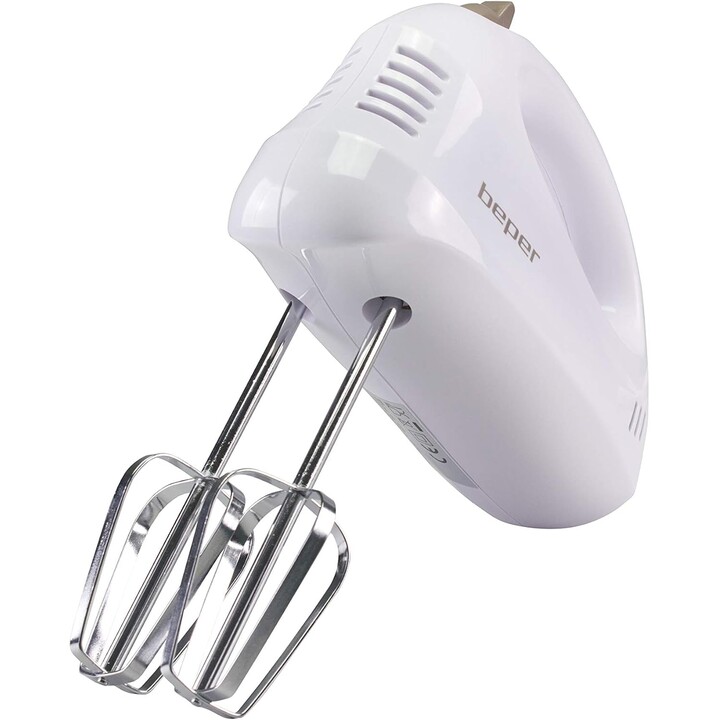 Liquidificador e batedeira elétricos Beper BP.304, 150 W, ABS, aço cromado, branco/cinza-pomba