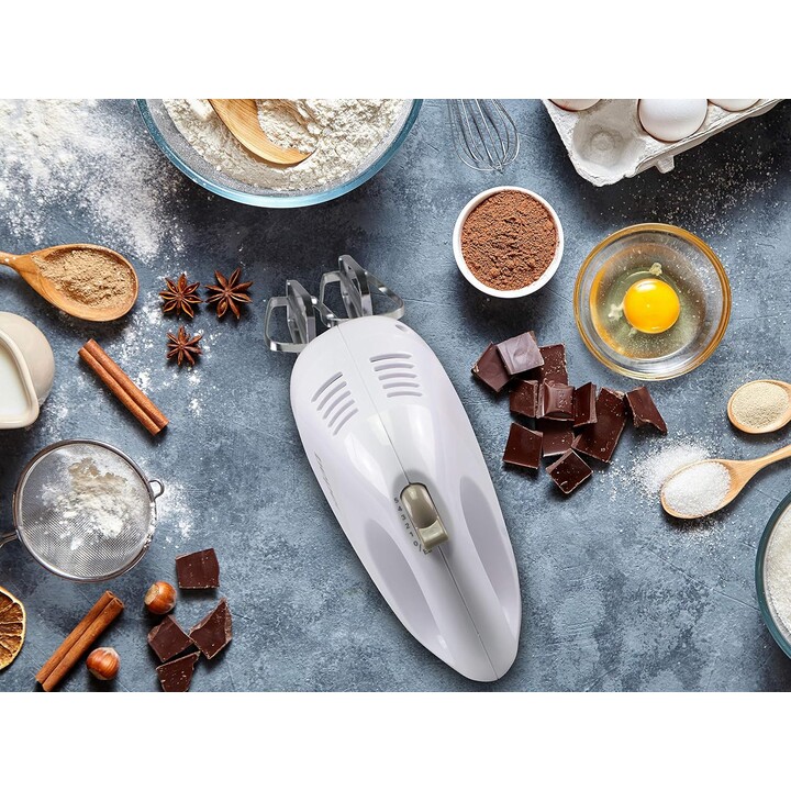 Beper BP.304 Electric Blender and Mixer, 150 W, ABS, Chrome Steel, White/Dove Gray