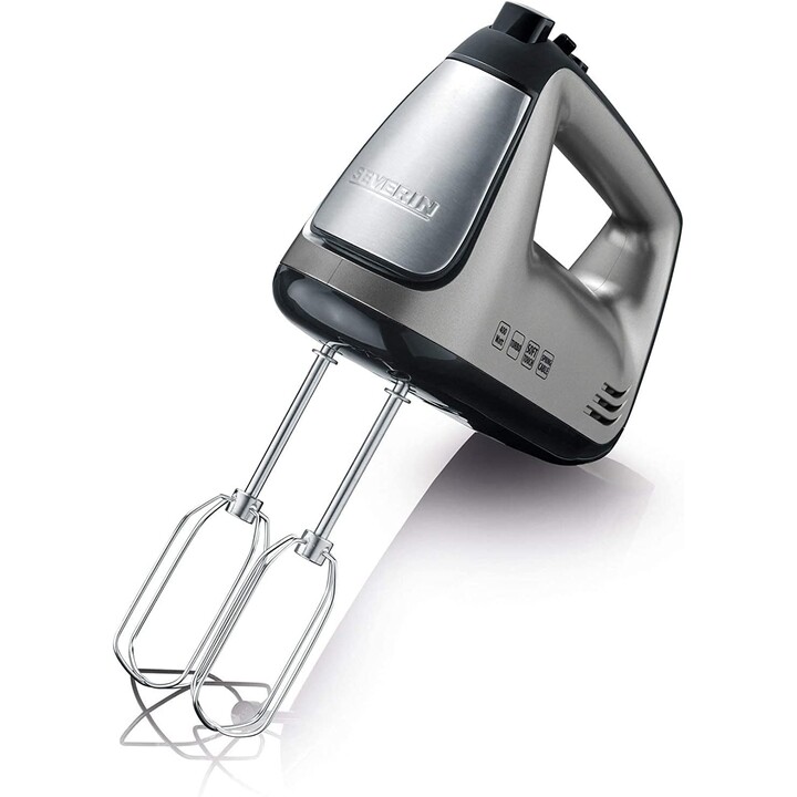 Batteur à main SEVERIN avec cordon spiralé, environ 400 W, HM 3832, argent/noir, 28,5