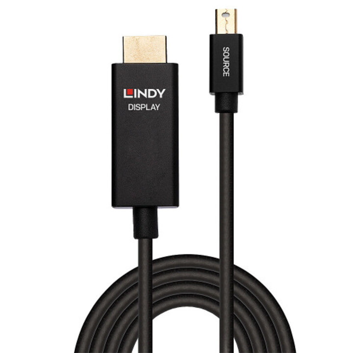 Adattatore per cavo video Lindy 40923 3M Mini DisplayPort HDMI Tipo A (Standard) Nero