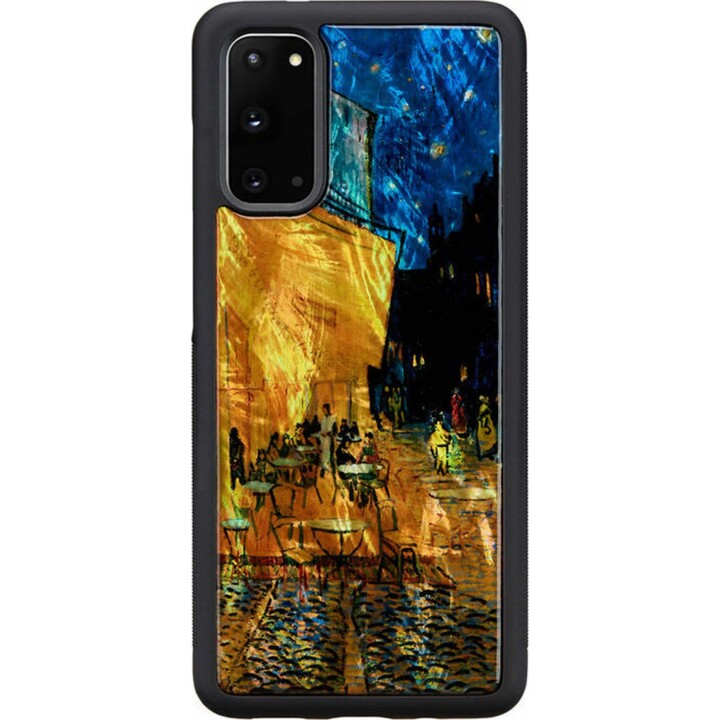 Custodia iKins per Samsung Galaxy S20, colore nero, stile café terrace.