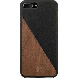 Étui Woodcessories EcoSplit en bois et cuir pour iPhone 7+/8+, noyer/noir, eco249