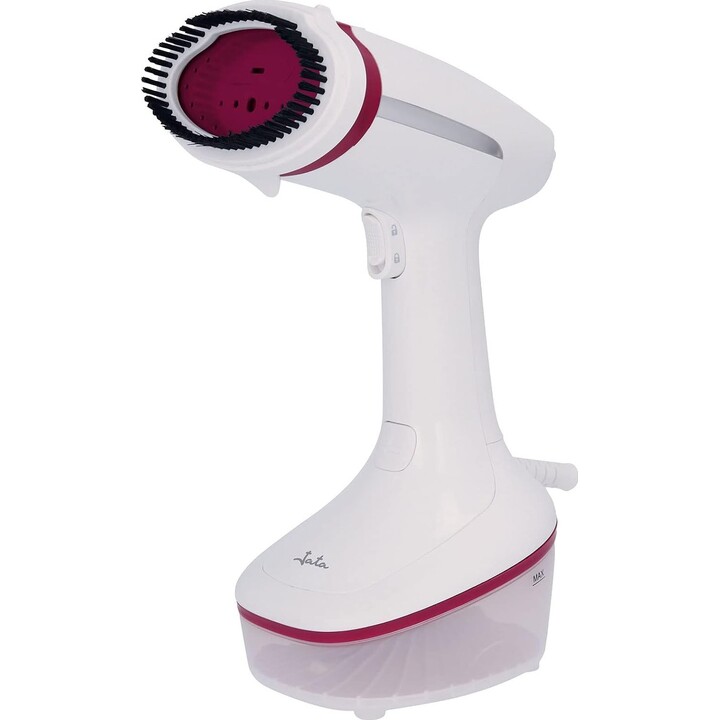 Ferro a vapor vertical JATA JEPL7000 com painel cerâmico. Vapor contínuo de 25 g/min. Escova para tecidos grossos
