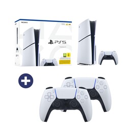 Sony PlayStation 5 Disc Edition (E-Chassis) + 2x DualSense Wireless Controller white V3