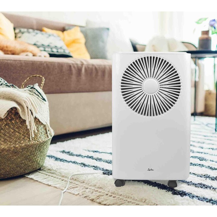 Desumidificador JATA JEHU2413, 12 L/dia para 15 m², depósito de 2 L, 42 dB, temporizador de 24 horas, controlo de humidade de 40