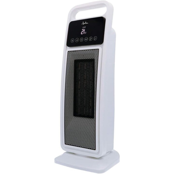 Jata JCTC2102 Digital Ceramic Tower Heater with Remote Control. 2 Heat and Cool Air Settings. 2 Modes: Fan or Heat. Oscillating 