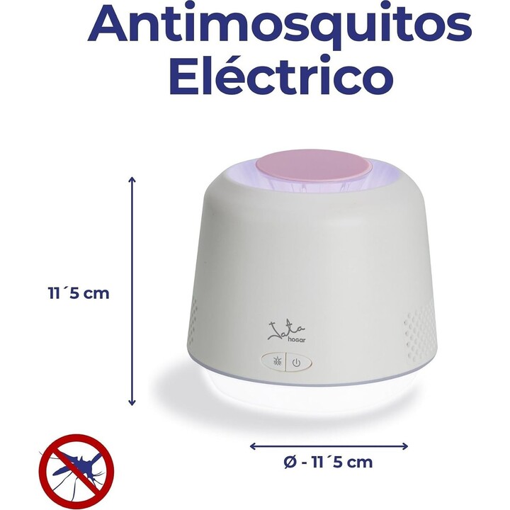 Lampe anti-moustiques électrique JATA HOGAR MT2 USB avec lumière UV et ventilateur d'aspiration, 6 LED UV, 3 modes LED, silencie