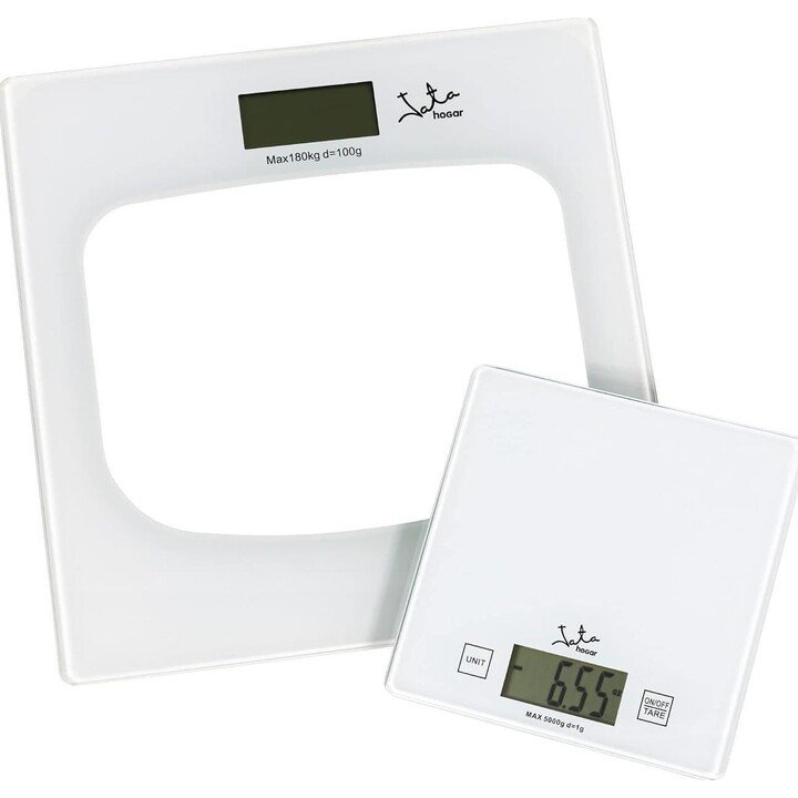 Balança de casa de banho digital Jata P111, ecrã LCD, alta precisão, ultrafina, capacidade de 180 kg, plataforma de vidro, desli