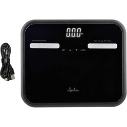 Bilancia da bagno digitale Jata 538 con misurazione del grasso corporeo, display LCD, alta precisione, ricarica USB, portata mas