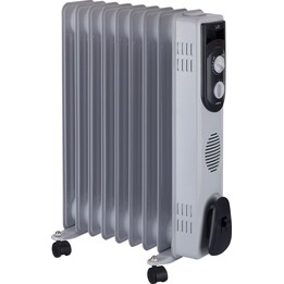 Radiador de aceite JATA R109 con 9 módulos, 2000 W, 3 niveles de calor, termostato regulable y ruedas giratorias