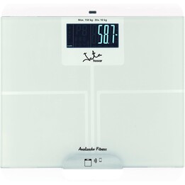 Pèse-personne numérique Jata 595 avec mesure du taux de graisse corporelle, écran LCD, haute précision, capacité de 180 kg, plat