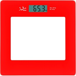 Jata Hogar 290R Electronic Glass Scale with LCD Display, Red