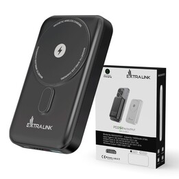 Power Bank Extralink Magsafe 10000mah, Grafito, 38.5wh Pd20w+15w Usb-c Usb-a