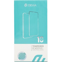Película de vidro temperado Devia com visão completa (pacote com 10 unidades) para iPhone XS Max (6,5") transparente