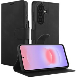 JUST IN CASE A27 Custodia a libro in pelle PU nera per Samsung Galaxy A27 5G
