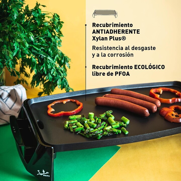 Plancha Jata GR195, cocina de manera uniforme en toda la superficie, 46 x 25 cm, antiadherente, sin PFOA, muy resistente a los a