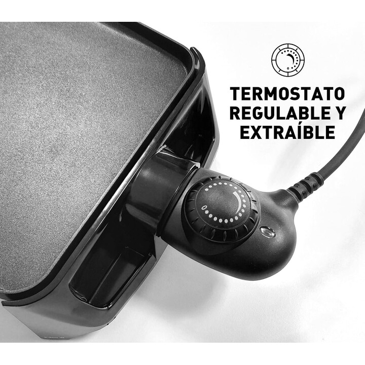 Jata GR195 Grillplatte, gleichmäßige Hitzeverteilung über die gesamte Oberfläche, 46 x 25 cm, antihaftbeschichtet, PFOA-frei, äu