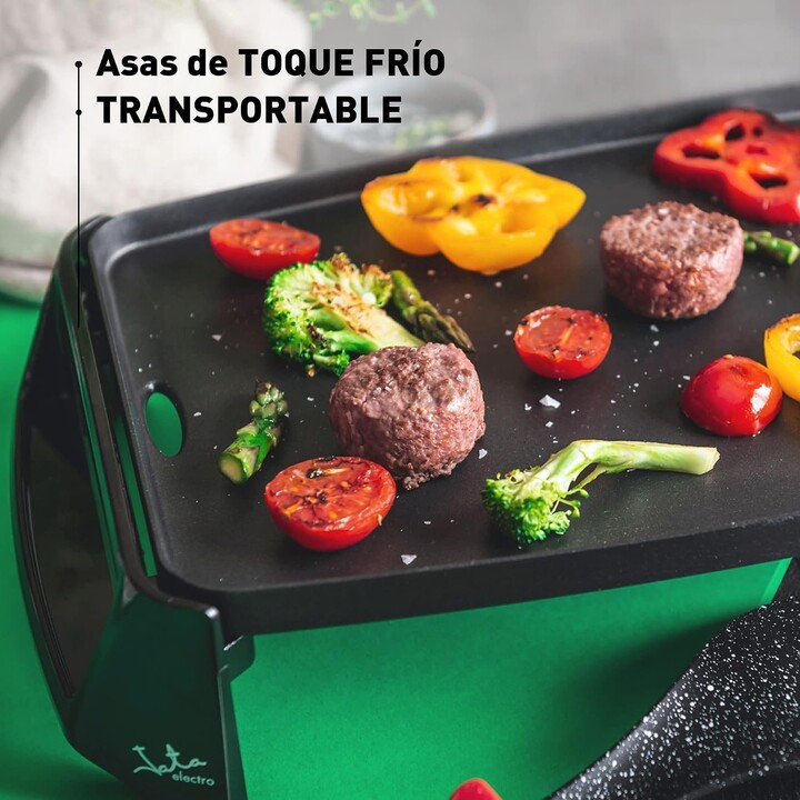 Plancha Jata GR195, cocina de manera uniforme en toda la superficie, 46 x 25 cm, antiadherente, sin PFOA, muy resistente a los a