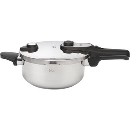 JATA HOGAR HOLL2224 Pentola a pressione in acciaio inossidabile da 4 litri, cottura rapida con chiusura girevole, 3 sistemi di s