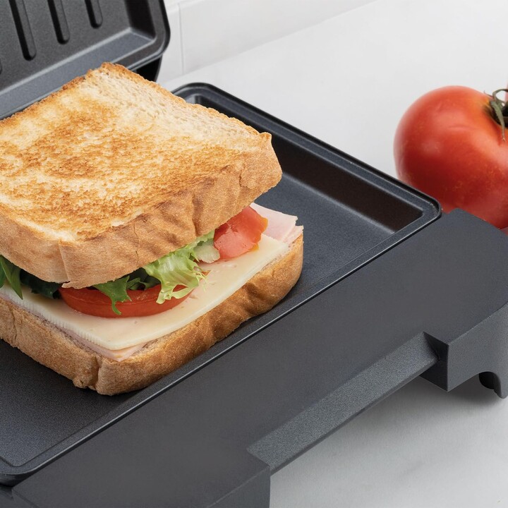 JATA JEGR1165 Double Grill : grill électrique compact de 750 W avec plaques antiadhésives de 21 x 14 cm, sans PFOA, facile à net