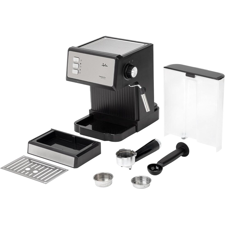 JATA JECA 2525 - Máquina de café expresso de 20 bar e 850 W; braço com saída dupla e filtro para 1 ou 2 cafés; bico de vapor par