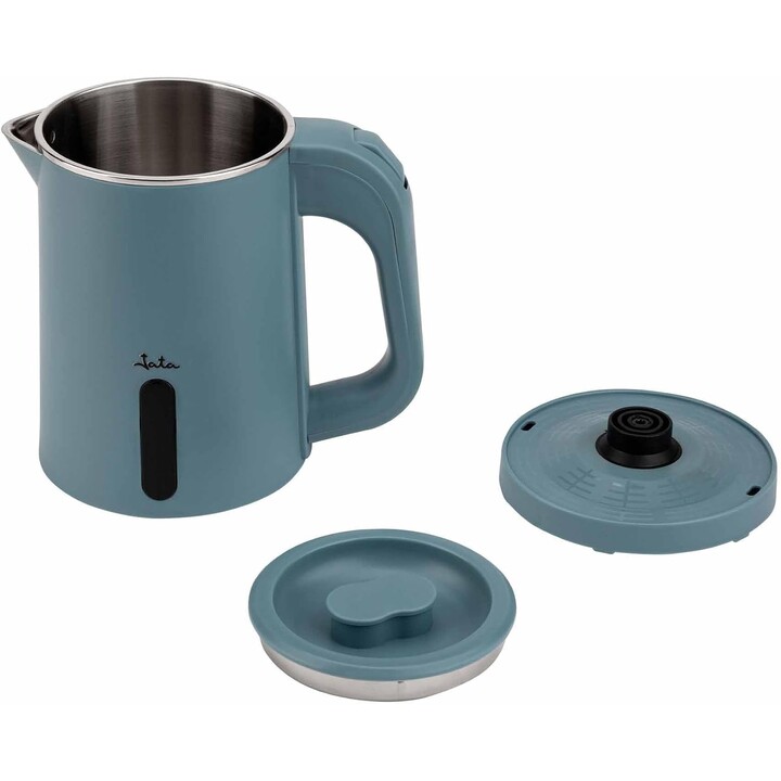 Bollitore elettrico JATA JEHA1808. Capacità: 0,8 L. 1000 W. Velocità massima. Filtro anticalcare. Base girevole a 360°. Spia lum