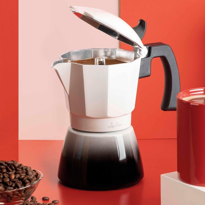 Cafeteira italiana Jata Hogar HCAF2412, 12 chávenas, compatível com fogões de indução, cafeteira Moka em alumínio, adequada para