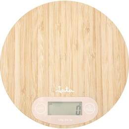 Bilancia da cucina digitale Jata Hogar HBAL1110, portata 5 kg, bambù naturale, precisione 1 g, display LCD, funzione tara, conve