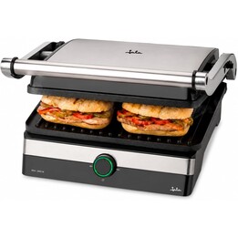 JATA JEGR1596 Electric Grill with non-stick ribbed plates (29 x 23.6 cm). 2000 W. Cooks all types of food. 180º opening. Hinged 