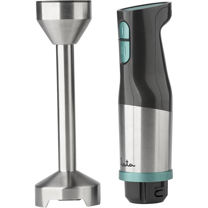 Batidora de mano JATA JEBT1853 de 1000 W. Cable en espiral extensible. 4 cuchillas de acero inoxidable. Base desmontable de acer