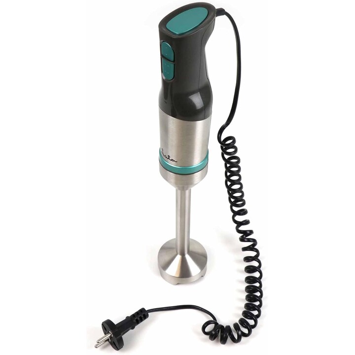 JATA JEBT1853 Hand Blender 1000W. Extendable Coiled Cord. 4 Stainless Steel Blades. Detachable Stainless Steel Foot. 2 Speeds. I