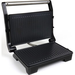 JATA JEGR1107 Griglia elettrica doppia da 1000 W, macchina per panini e griglia a 180°, piastre antiaderenti senza PFOA, apertur