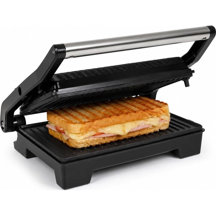 JATA JEGR1107 : double grill électrique 1 000 W, appareil à sandwichs et grill à 180°, plaques antiadhésives sans PFOA, ouvertur