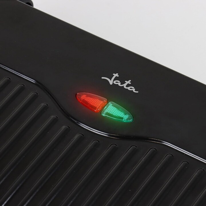 JATA JEGR1107 Doppel-Elektrogrill 1000 W, Sandwichmaker und Grill 180°, antihaftbeschichtete Platten, PFOA-frei, vollständig zu 