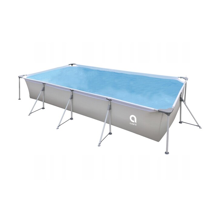 Piscina AVENLI com moldura cinza 394x207x80